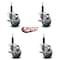 Service Caster 3'' Gray Poly Swivel 3/4'' Expanding Stem Caster Set with Brake, 4PK SCC-EX20S314-PPUB-TLB-34-4 - alternate 2